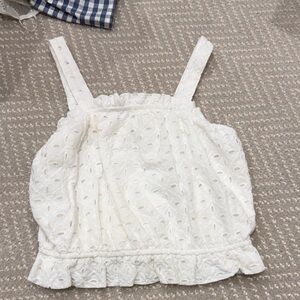 Chelsea & Violet White Eyelet Tank Top